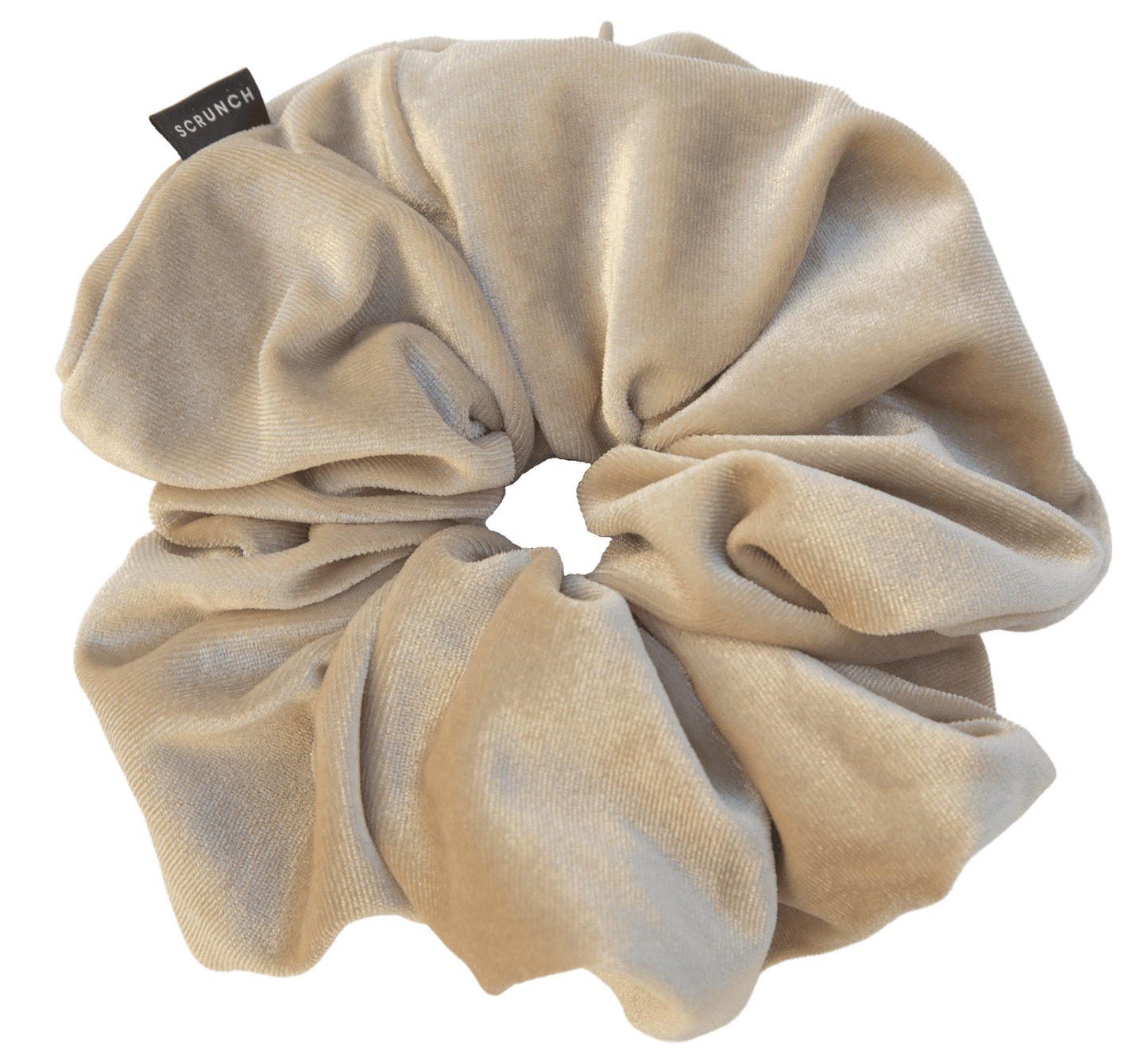 Scrunchies with Pockets - Light Beige Velvet Oversized Secret Scrunch